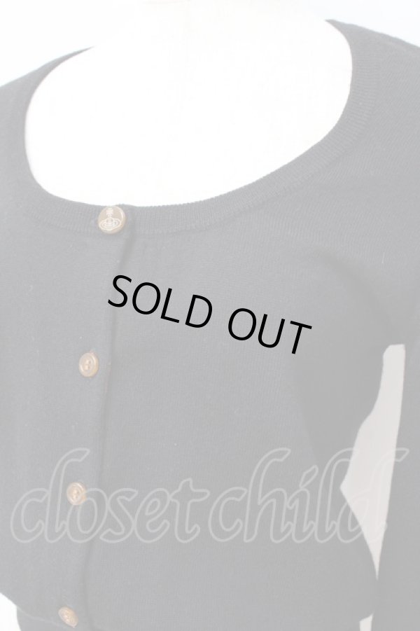 画像4: ヴィヴィアンウエストウッド 中古 / 単色オーブ刺繍カーディガン 2 黒  Y-25-08-20-033-to-SZ-ZY (4)