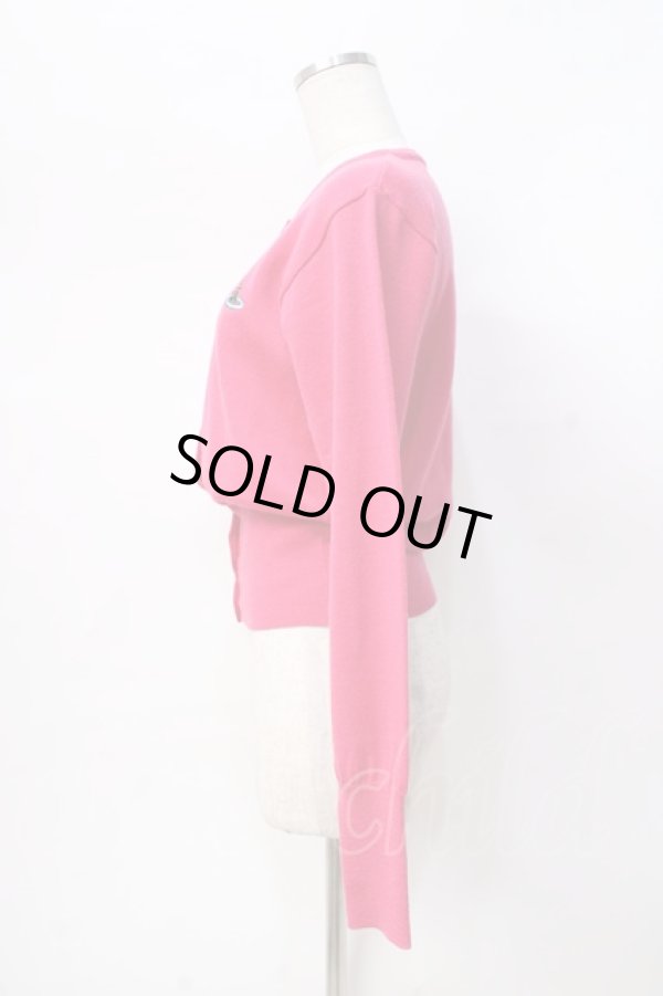 画像2: ヴィヴィアンウエストウッド 中古 / カラーオーブ刺繍カーディガン 表記ナシ ピンク  Y-25-08-20-034-to-SZ-ZY (2)