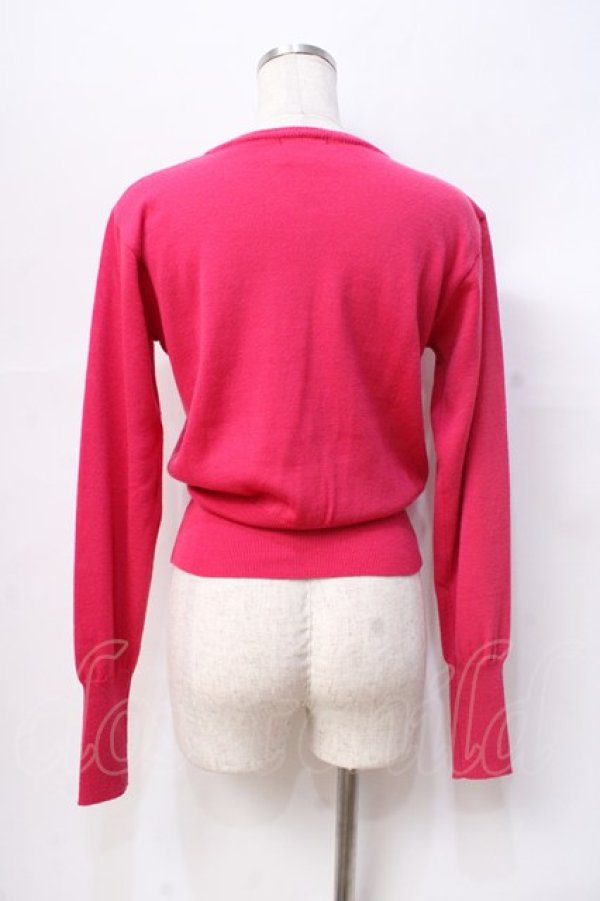 画像3: ヴィヴィアンウエストウッド 中古 / カラーオーブ刺繍カーディガン 表記ナシ ピンク  Y-25-08-20-034-to-SZ-ZY (3)