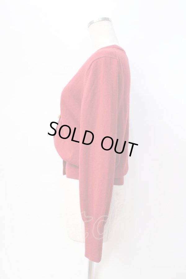 画像2: ヴィヴィアンウエストウッド 中古 / 単色オーブ刺繍カーディガン 3 レッド  Y-25-08-20-035-to-SZ-ZY (2)