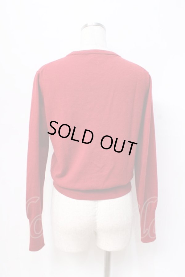 画像3: ヴィヴィアンウエストウッド 中古 / 単色オーブ刺繍カーディガン 3 レッド  Y-25-08-20-035-to-SZ-ZY (3)