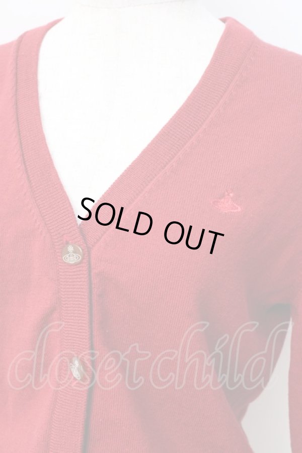 画像4: ヴィヴィアンウエストウッド 中古 / 単色オーブ刺繍カーディガン 3 レッド  Y-25-08-20-035-to-SZ-ZY (4)