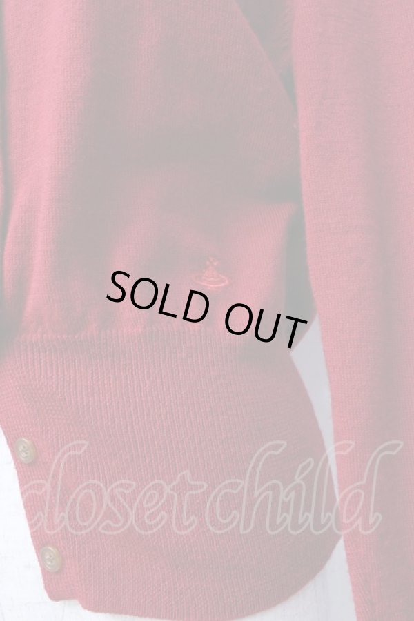 画像5: ヴィヴィアンウエストウッド 中古 / 単色オーブ刺繍カーディガン 2 レッド  Y-25-08-20-036-to-SZ-ZY (5)