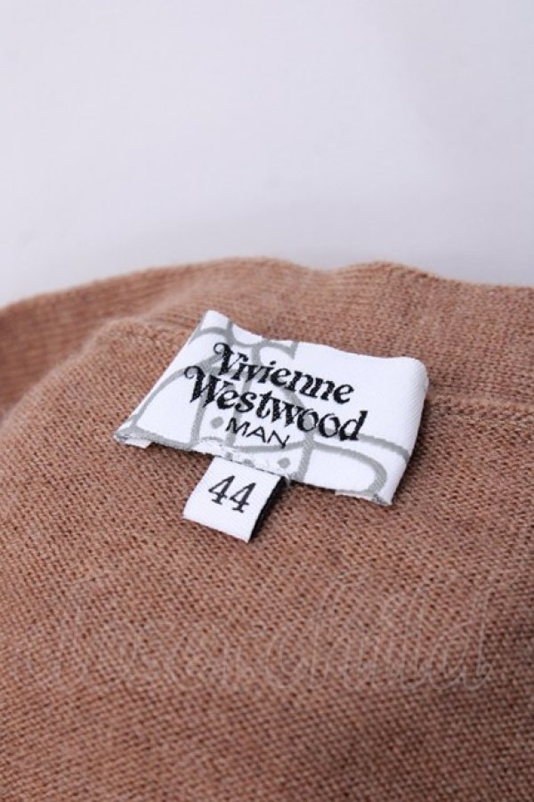 画像5: ヴィヴィアンウエストウッド MAN 中古 / オーブ刺繍ボーダーカーディガン 44 ブラウン  Y-25-08-20-037-to-SZ-ZY (5)