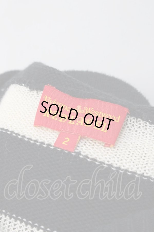 画像5: ヴィヴィアンウエストウッド 中古 / BIGオーブボーダーフーデッドカーディガン 2 黒×オフ  Y-25-08-20-038-to-SZ-ZY (5)