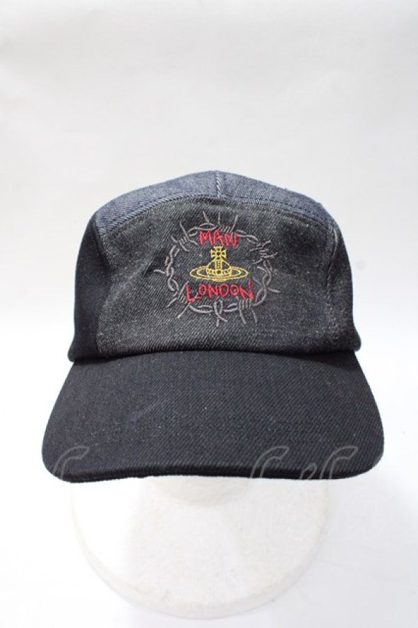 画像2: ヴィヴィアンウエストウッド MAN 中古 / “BARBED WIRE CIRCLE ORB” キャップ  黒  Y-25-08-20-006-ha-SZ-ZY (2)