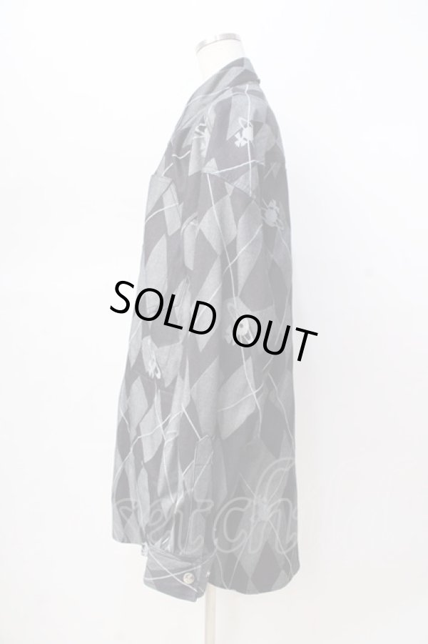 画像2: ヴィヴィアンウエストウッド MAN 中古 / "HARLEQUIN" ジャカード デニムシャツ  インディゴ  Y-25-08-20-042-jc-SZ-ZY (2)