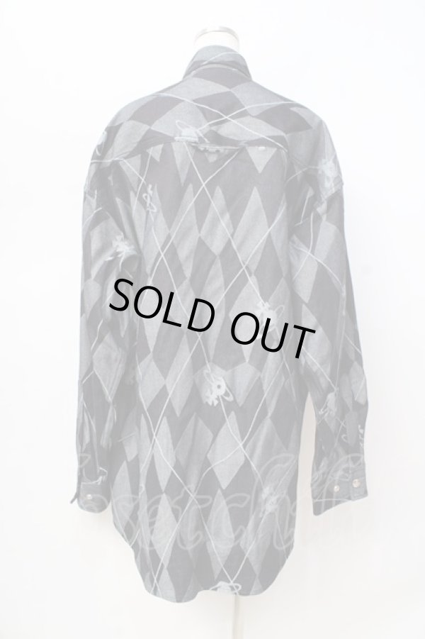 画像3: ヴィヴィアンウエストウッド MAN 中古 / "HARLEQUIN" ジャカード デニムシャツ  インディゴ  Y-25-08-20-042-jc-SZ-ZY (3)