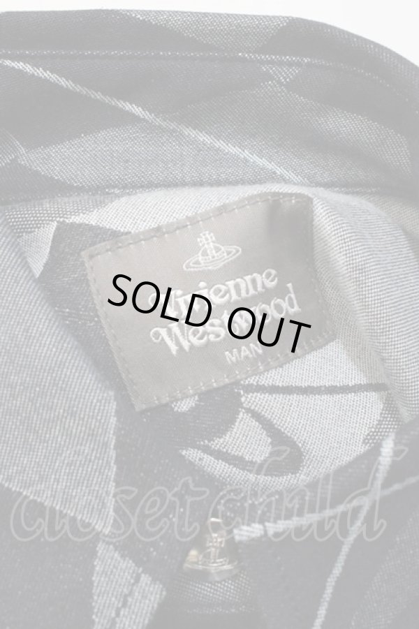 画像6: ヴィヴィアンウエストウッド MAN 中古 / "HARLEQUIN" ジャカード デニムシャツ  インディゴ  Y-25-08-20-042-jc-SZ-ZY (6)