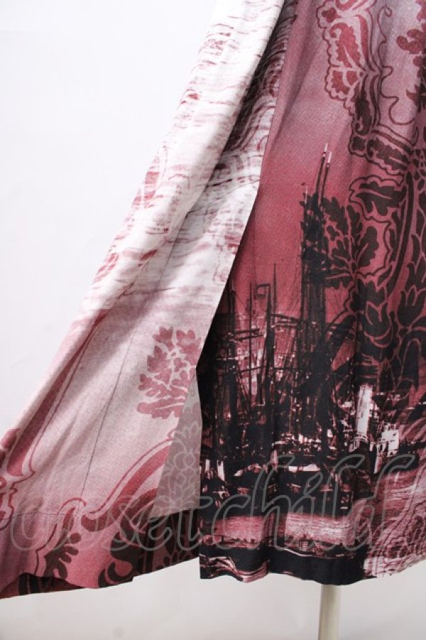 画像4: ヴィヴィアンウエストウッド 中古 / ロンドンブリッジ柄スカート 00 ワイン  Y-25-08-20-043-sk-SZ-ZY (4)