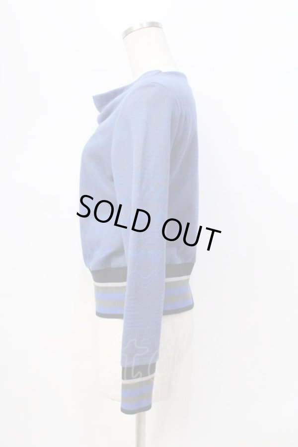 画像2: ヴィヴィアンウエストウッド 中古 / ハートジャガードニットスウェット 2 青  Y-25-08-20-048-to-SZ-ZY (2)