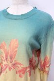画像4: ヴィヴィアンウエストウッド 中古 / 花柄グラデーションニット 2 グリーン×イエロー  Y-25-08-20-049-to-SZ-ZY (4)