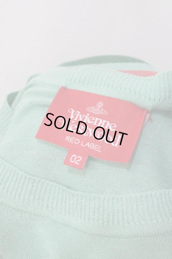 画像5: ヴィヴィアンウエストウッド 中古 / 単色オーブ刺繍ボーダーニットトップス 02 グリーン  Y-25-08-20-050-ba-SZ-ZY (5)