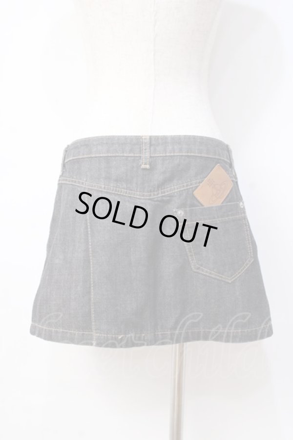 画像3: ヴィヴィアンウエストウッド 中古 //デニムミニスカート 1 黒  Y-25-08-20-052-sk-SZ-ZY (3)