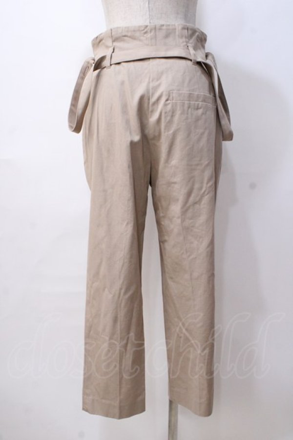 画像3: ヴィヴィアンウエストウッド 中古 / ヴィンテージ強撚ツイルドライワッシャーサスペンダー付キスリムトラウザーズ 01 ベージュ  Y-25-08-20-055-pa-SZ-ZH (3)