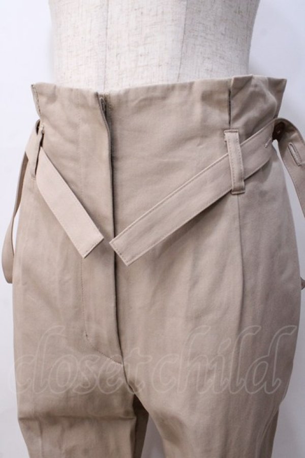画像4: ヴィヴィアンウエストウッド 中古 / ヴィンテージ強撚ツイルドライワッシャーサスペンダー付キスリムトラウザーズ 01 ベージュ  Y-25-08-20-055-pa-SZ-ZH (4)