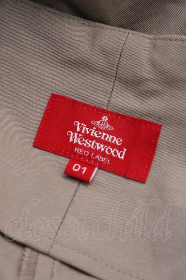 画像5: ヴィヴィアンウエストウッド 中古 / ヴィンテージ強撚ツイルドライワッシャーサスペンダー付キスリムトラウザーズ 01 ベージュ  Y-25-08-20-055-pa-SZ-ZH (5)