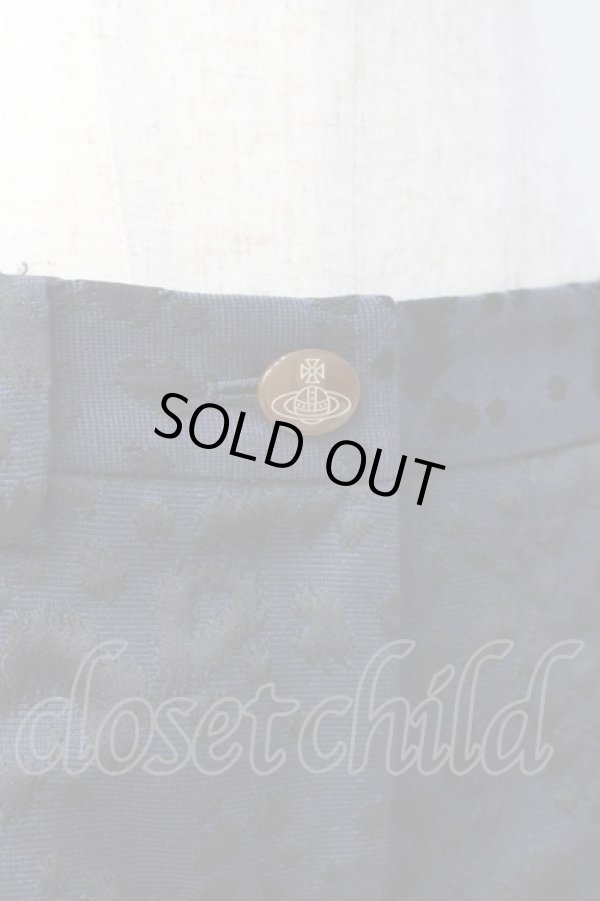 画像4: ヴィヴィアンウエストウッド 中古 / レオパードジャガードパンツ 2 紺  Y-25-08-20-057-pa-SZ-ZH (4)