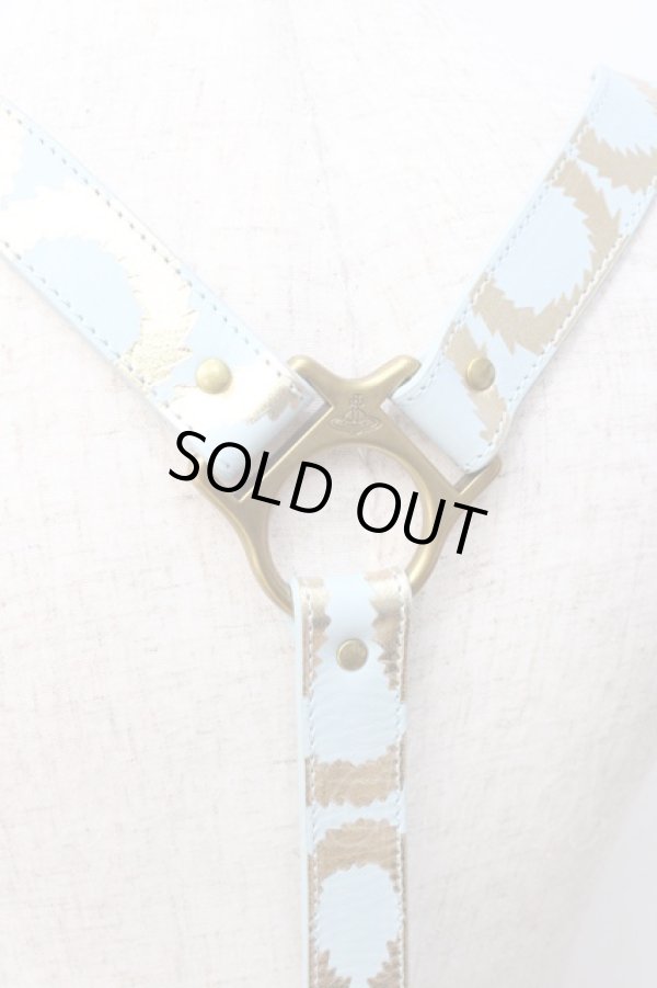 画像4: ヴィヴィアンウエストウッド 中古 / スクイグルワールズエンドボンテージハーネス  サックス×ゴールド  Y-25-08-20-065-gd-SZ-ZH (4)