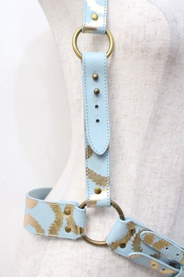 画像5: ヴィヴィアンウエストウッド 中古 / スクイグルワールズエンドボンテージハーネス  サックス×ゴールド  Y-25-08-20-065-gd-SZ-ZY (5)