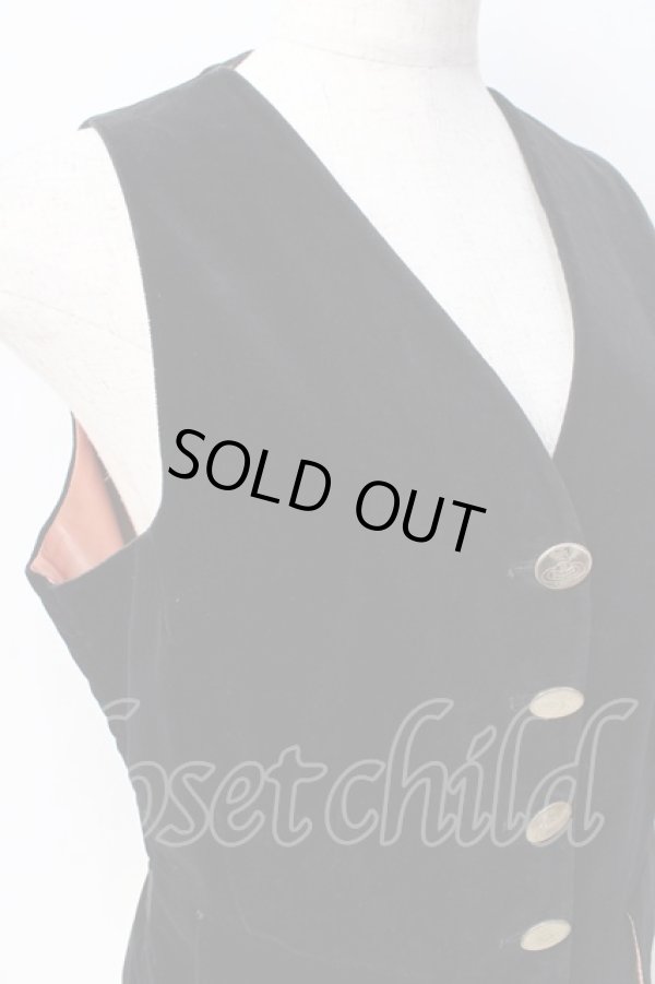 画像4: ヴィヴィアンウエストウッド 中古 / 別珍ベスト 12 ブラック  Y-25-08-20-068-jc-SZ-ZH (4)