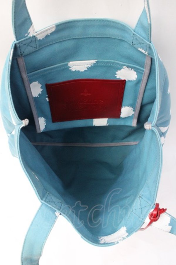 画像3: ヴィヴィアンウエストウッド 中古 / PRINTED TEDDYトートバッグ  サックス  Y-25-08-20-011-ba-AS-ZY (3)