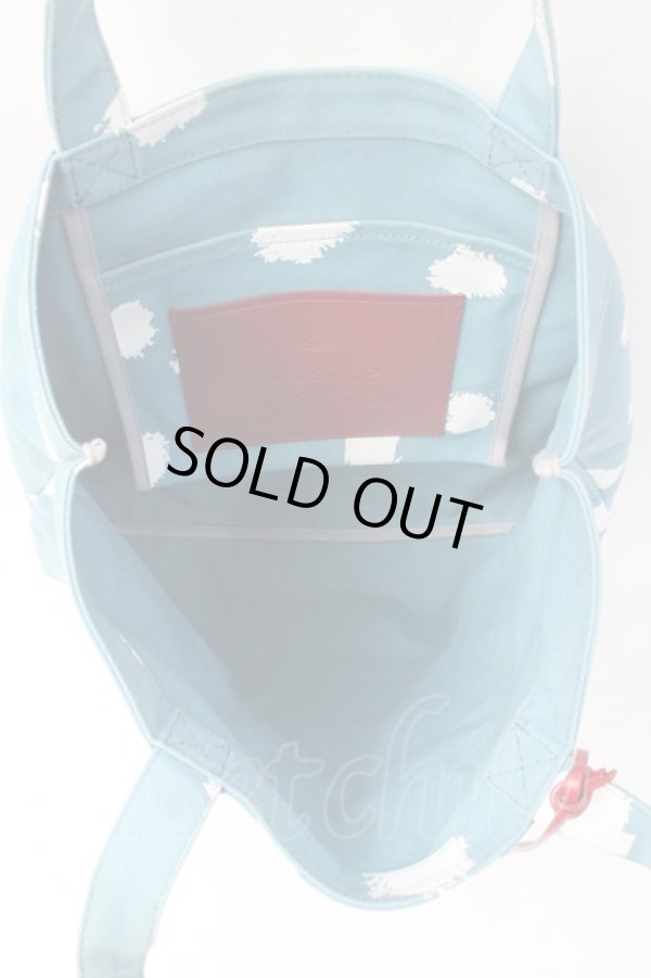 画像3: ヴィヴィアンウエストウッド 中古 / PRINTED TEDDYトートバッグ  サックス  Y-25-08-20-011-ba-AS-OS (3)