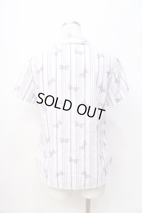 画像3: ヴィヴィアンウエストウッド 中古 / リボン柄ブラウス 3 ホワイト  Y-25-08-20-016-bl-SZ-ZY (3)