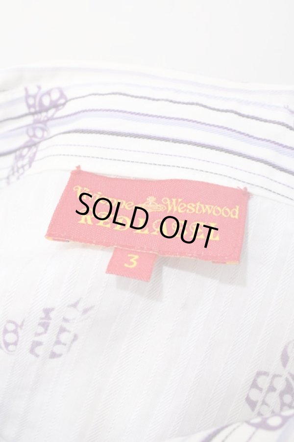 画像7: ヴィヴィアンウエストウッド 中古 / リボン柄ブラウス 3 ホワイト  Y-25-08-20-016-bl-SZ-ZY (7)