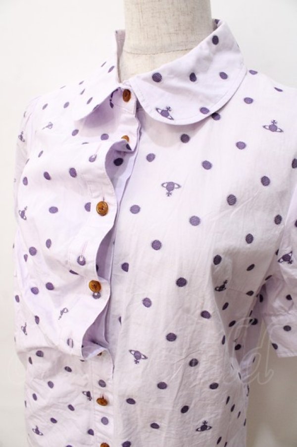 画像4: ヴィヴィアンウエストウッド 中古 / ドットオーブブラウス 3 ラベンダー  Y-25-08-20-017-bl-SZ-ZY (4)