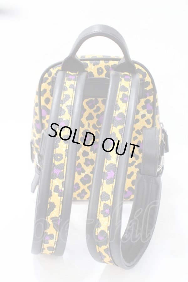 画像3: ヴィヴィアンウエストウッド 中古 / ANNIE MINI BACKPACK  イエロー×パープルレオパード  Y-25-09-07-052-ba-IG-ZY (3)