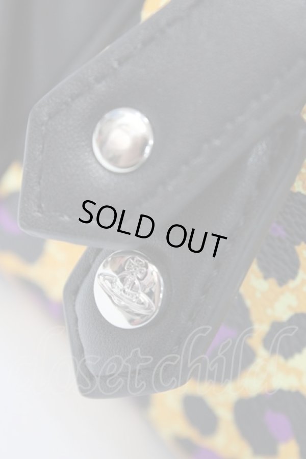 画像4: ヴィヴィアンウエストウッド 中古 / ANNIE MINI BACKPACK  イエロー×パープルレオパード  Y-25-09-07-052-ba-IG-ZY (4)