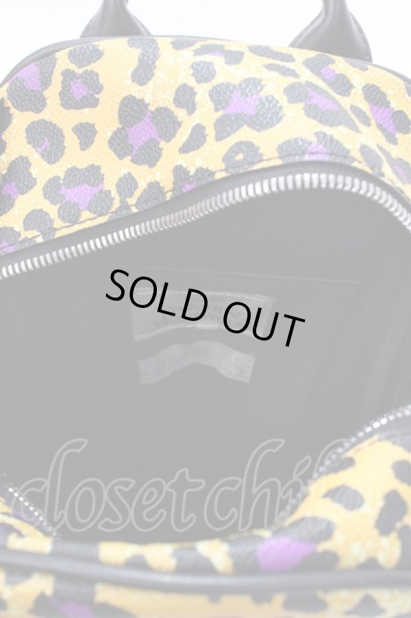 画像5: ヴィヴィアンウエストウッド 中古 / ANNIE MINI BACKPACK  イエロー×パープルレオパード  Y-25-09-07-052-ba-IG-ZY (5)