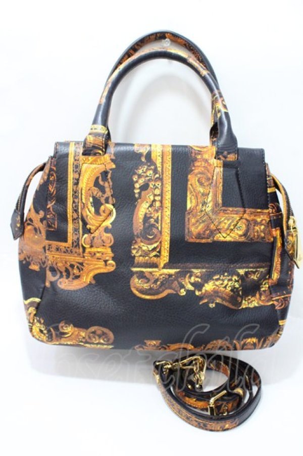 画像2: ヴィヴィアンウエストウッド 中古 / VW FRAME バッグ  ブラックxゴールド  Y-25-09-07-053-ba-YM-ZY (2)