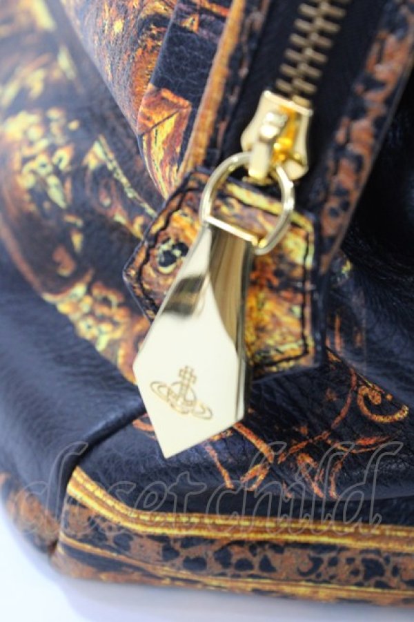 画像4: ヴィヴィアンウエストウッド 中古 / VW FRAME バッグ  ブラックxゴールド  Y-25-09-07-053-ba-YM-ZY (4)