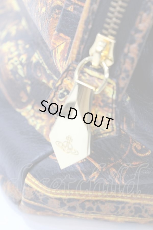 画像4: ヴィヴィアンウエストウッド 中古 / VW FRAME バッグ  ブラックｘゴールド  Y-25-09-07-053-ba-YM-ZY (4)