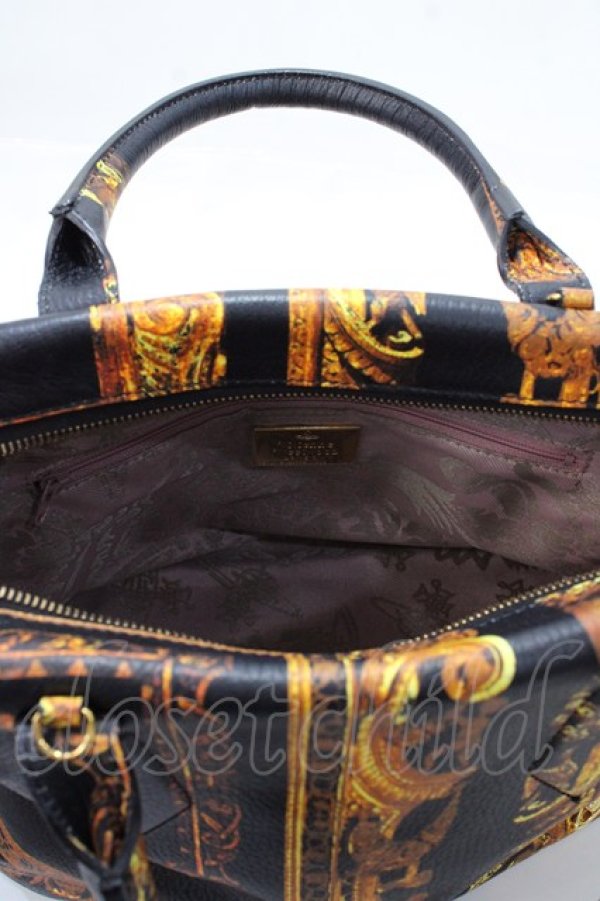 画像5: ヴィヴィアンウエストウッド 中古 / VW FRAME バッグ  ブラックxゴールド  Y-25-09-07-053-ba-YM-ZY (5)