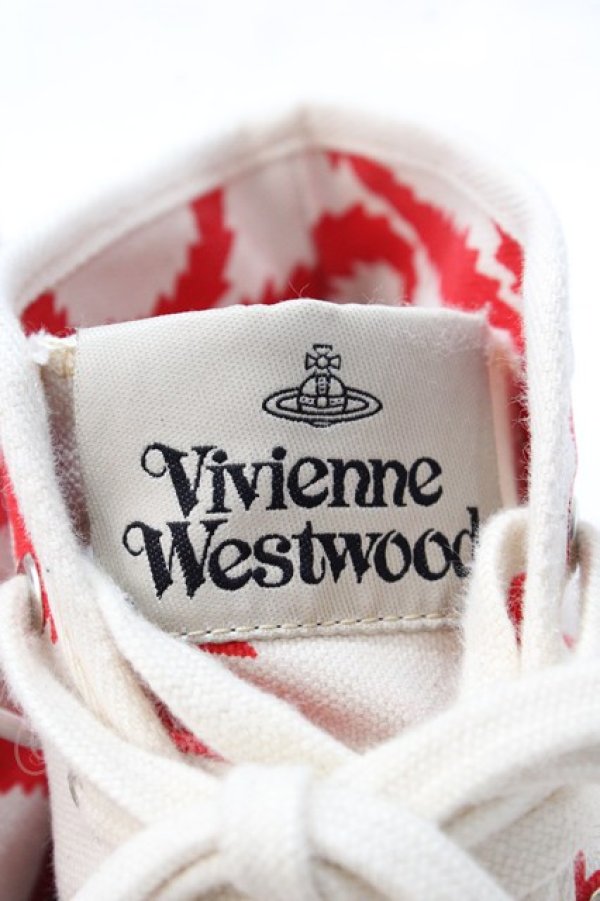 画像5: ヴィヴィアンウエストウッド 中古 / スクイグルスニーカー 39 シロ×レッド  Y-25-09-07-059-sh-SZ-ZY (5)