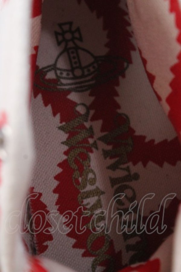 画像6: ヴィヴィアンウエストウッド 中古 / スクイグルスニーカー 39 シロ×レッド  Y-25-09-07-059-sh-SZ-ZY (6)