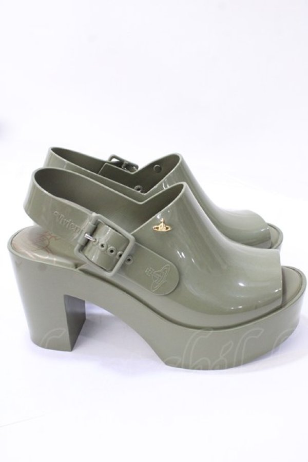 画像4: ヴィヴィアンウエストウッド×Melissa 中古 / MULE AD サンダル 24 カーキ  Y-25-09-07-067-sh-SZ-ZY (4)