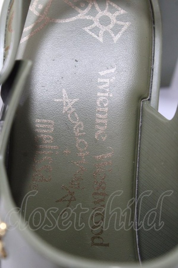 画像6: ヴィヴィアンウエストウッド×Melissa 中古 / MULE AD サンダル 24 カーキ  Y-25-09-07-067-sh-SZ-ZY (6)