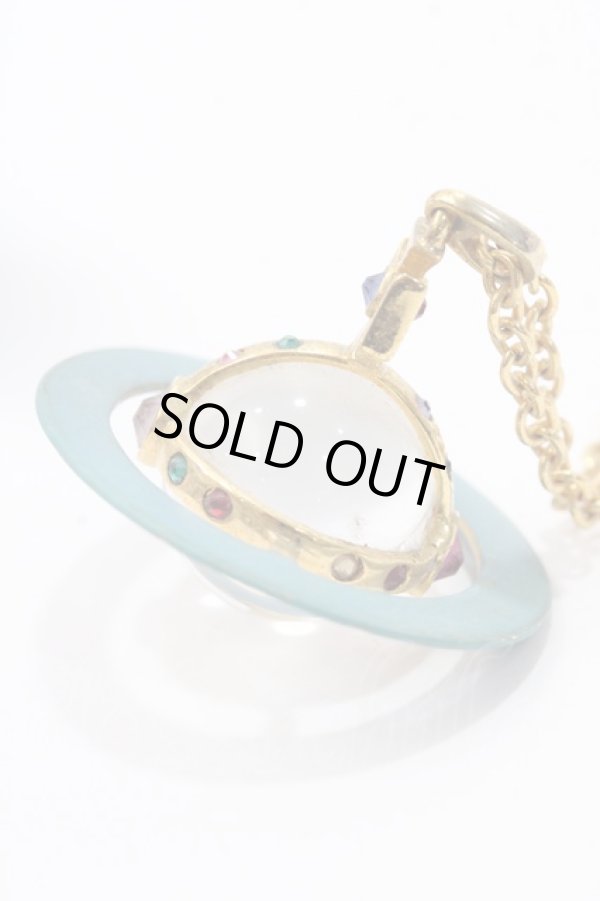 画像2: ヴィヴィアンウエストウッド 中古 / ブルーサテライトスモールオーブネックレス  ゴールド  Y-25-09-07-042-nl-SZ-ZY (2)