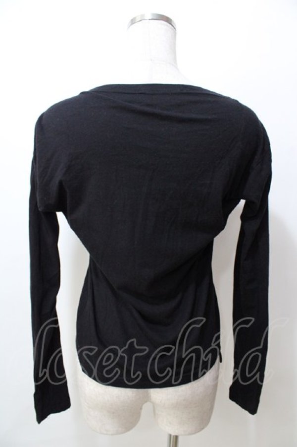 画像2: ヴィヴィアンウエストウッド 中古 / 単色オーブ刺繍スクエアネックカットソー 2 ブラック  Y-25-09-10-027-to-SZ-ZY (2)