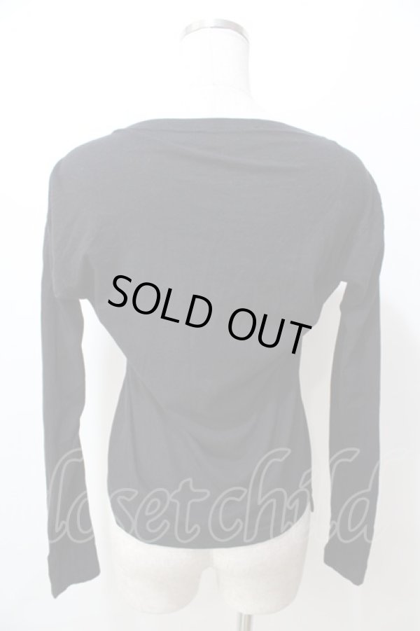 画像2: ヴィヴィアンウエストウッド 中古 / 単色オーブ刺繍スクエアネックカットソー 2 ブラック  Y-25-09-10-027-to-SZ-ZY (2)