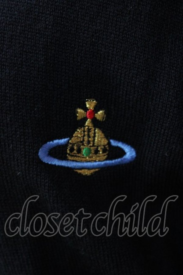 画像3: ヴィヴィアンウエストウッド 中古 / カラーオーブ刺繍カーディガン M ブラック  Y-25-09-10-028-to-SZ-ZY (3)