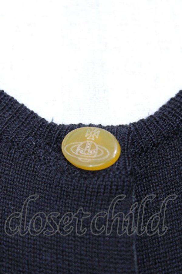 画像4: ヴィヴィアンウエストウッド 中古 / カラーオーブ刺繍カーディガン M ブラック  Y-25-09-10-028-to-SZ-ZY (4)