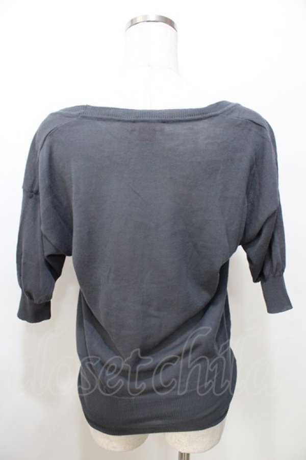 画像2: ヴィヴィアンウエストウッド 中古 / カラーオーブ刺繍半袖サマーニット M グレー  Y-25-09-10-029-to-SZ-ZY (2)