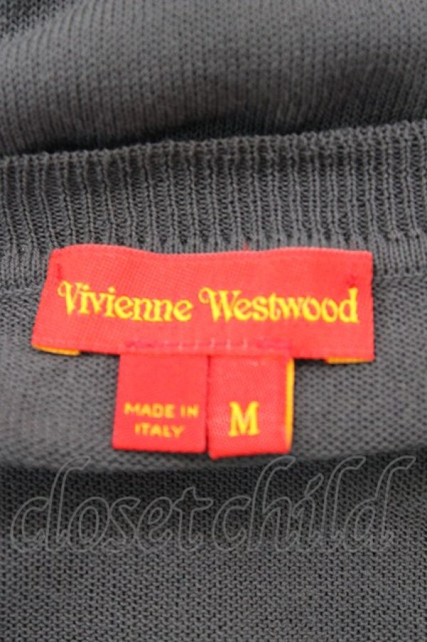 画像4: ヴィヴィアンウエストウッド 中古 / カラーオーブ刺繍半袖サマーニット M グレー  Y-25-09-10-029-to-SZ-ZY (4)