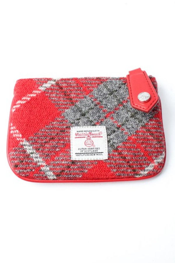 画像2: ヴィヴィアンウエストウッド 中古 / Tartan Wool Coin Purse  レッド  Y-25-09-10-007-gd-SZ-ZY (2)