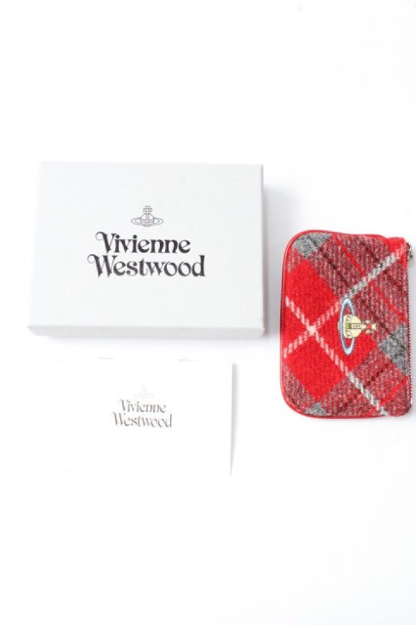 画像5: ヴィヴィアンウエストウッド 中古 / Tartan Wool Coin Purse  レッド  Y-25-09-10-007-gd-SZ-ZY (5)